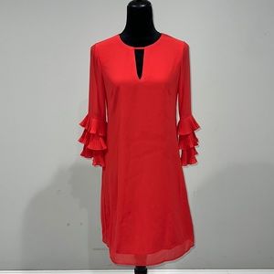 Vince Camuto Midi Dress with Ruffle sleeves